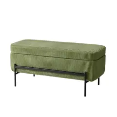 IKEA - VALTORP Banqueta, +almacenaje/Samsala verde musgo, 103 cm