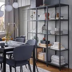 IKEA - VITTSJÖ Estante, negro/vidrio, 51x175 cm