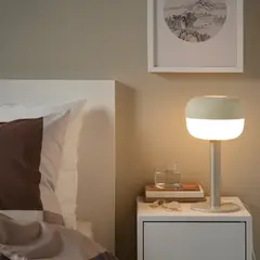 IKEA - BLÅSVERK Lámpara de mesa, beige, 36 cm