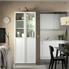 IKEA - OXBERG Puerta de vidrio, blanco, 40x192 cm