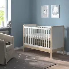 IKEA - ÄLSKVÄRD Cuna, abedul/blanco, 60x120 cm