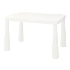 IKEA - MAMMUT Mesa infantil, interior/exterior blanco, 77x55 cm