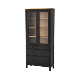 IKEA - HEMNES vitrina 90x197 negro/sepia