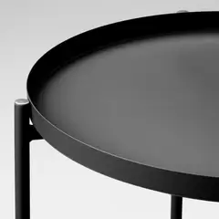 IKEA - GLADOM Mesa lateral con bandeja, negro, 45x53 cm