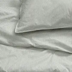 IKEA - Funda plumón con 2 fundas almohada SOLFIBBLA, blanco verde/raya, 240x220/50x60 cm