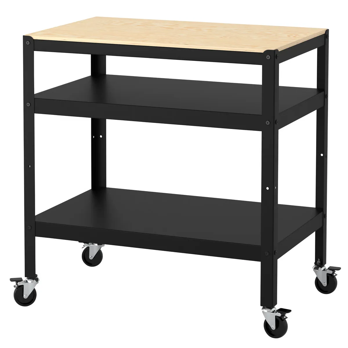 IKEA - Carro BROR, negro/contrachapado de pino, 85x55 cm