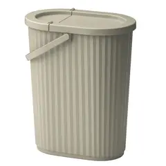 IKEA - DAMMÄNG Basurero con tapa, taupe, 26 l