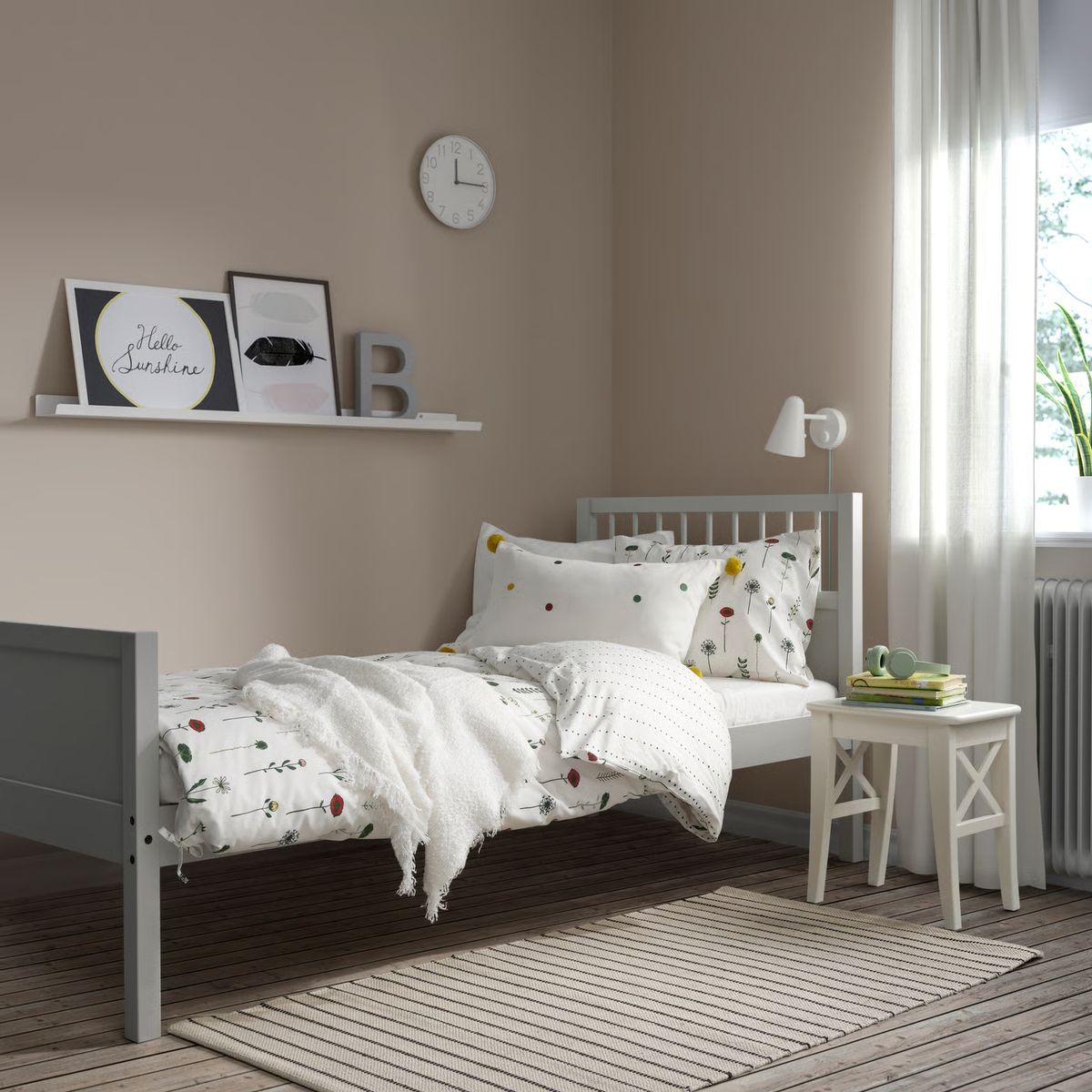 IKEA - SMYGA Estructura de cama, gris claro, 90x200 cm
