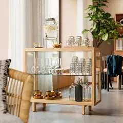IKEA - STOCKHOLM vitrina 100x40x86 chapa roble