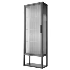 IKEA - MOSSJÖN Estante de baño con repisas, gris oscuro, 36x18x102 cm