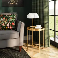 IKEA - TORSJÖ Mesa lateral, efecto dorado/vidrio, 45 cm
