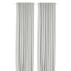 IKEA - KORGMOTT Cortina black-out, 1 par, blanco/con cinta de fruncir, 145x250 cm