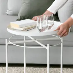 IKEA - Mesa lateral con bandeja GLADOM, blanco, 45x53 cm