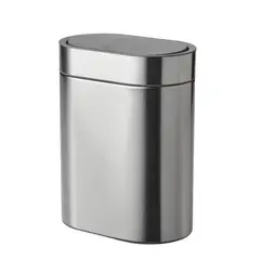 IKEA - BROGRUND Basurero con tapa a presión, acero inoxidable, 4 l