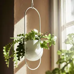 IKEA - Macetero colgante CHILISTRÅN, interior/exterior blanco, 12 cm