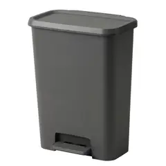 IKEA - KNÖCKLA Basurero con pedal, Gris oscuro, 50 l