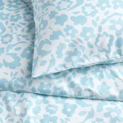 IKEA - CYMBALBLOMMA Funda plumón con 2 fundas almohada, blanco/azul, 240x220/50x60 cm