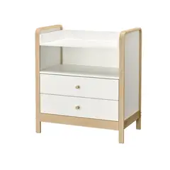 IKEA - ÄLSKVÄRD Mudador/cómoda, abedul/blanco, 94x77x106 cm