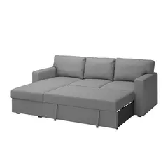 IKEA - Sofá cama 3 cuerpos BÅRSLÖV, chaise longue, Tibbleby gris