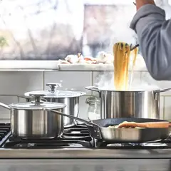 IKEA - HEMKOMST Batería de cocina, 7 piezas, acero inoxidable