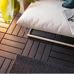 IKEA - RUNNEN Piso deck para terraza, Gris oscuro, 0.81 m²