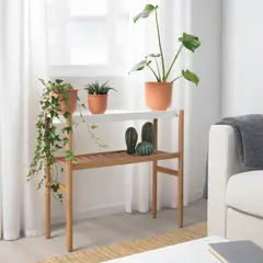 IKEA - SATSUMAS Soporte para plantas, bambú/blanco, 70 cm