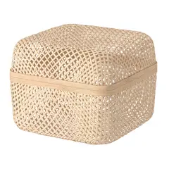 IKEA - SMARRA Caja con tapa, natural, 30x30x23 cm