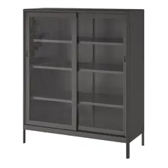 IKEA - IDÅSEN vitrina 120x140 Gris oscuro