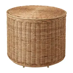 IKEA - TOLKNING Puff con almacenaje, hecho a mano ratán