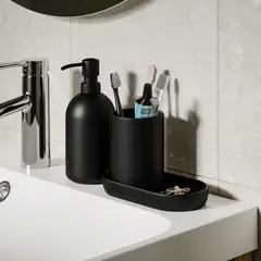 IKEA - GANSJÖN Set de baño, 3 piezas, negro