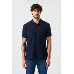 VELEZ - Vélez Polera Polo Manga Corta Essential Hombre Azul Oscuro