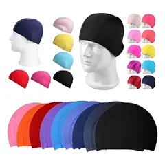 TSKY CHILE SHOPPING - Pack 12 Gorros de Natación Lycra Tela Elástica Unisex Piscina Impermeables 12 Colores Variados