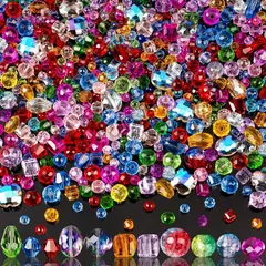 CRISTAL - Abalorios Vidrio OuMuaMua 636pcs Multicolor