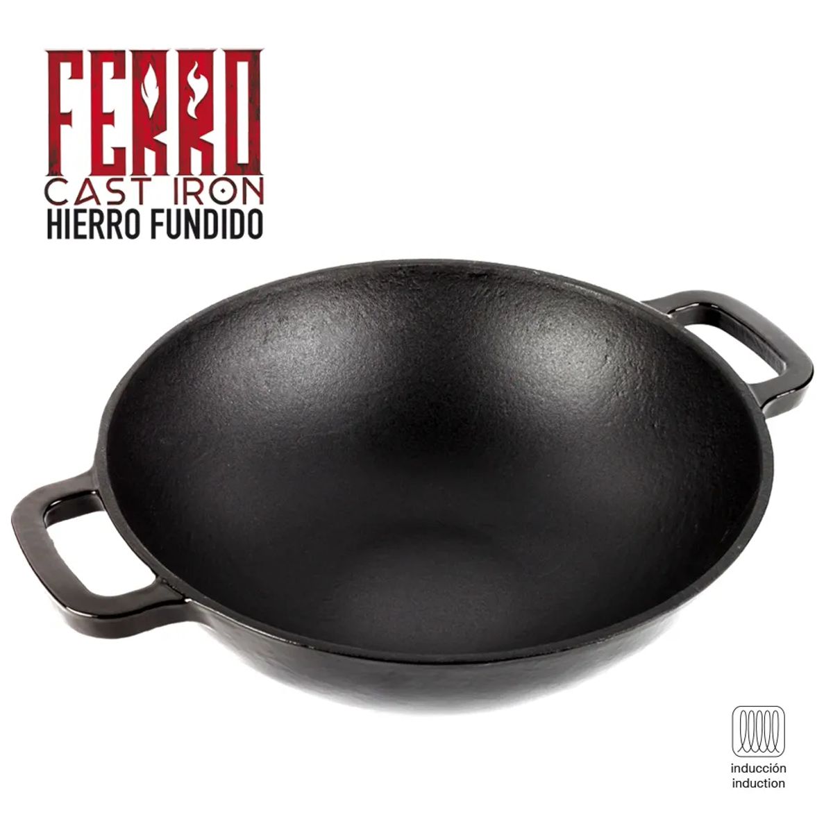 Wok Magefesa Ferro Negro 30 cm Hierro Fundido, marca MAGEFESA - Foto 2
