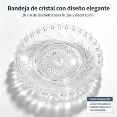 GENERICO - Plato decorativo de vidrio para frutas y aperitivos de 20 cm