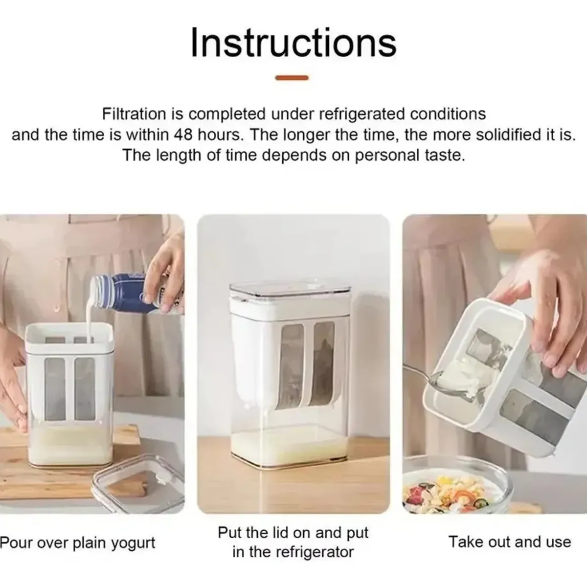 KUANGYE - Colador De Yogurteras Griego Casero Con Separador De Suero