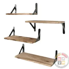 GENERICO - Set 4 Repisas de Madera y Fierro