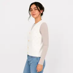 AGW - Chaleco Sin Manga Vest Tejido Mujer