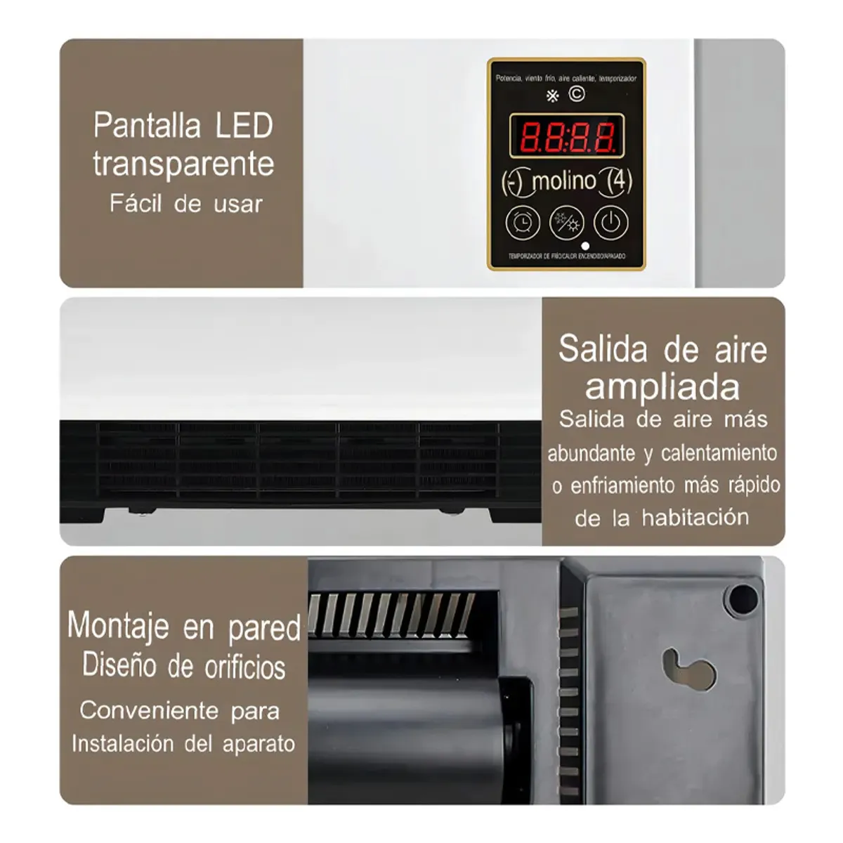 Calefactor y Ventilador Portátil con Control Remoto, marca GENERICO - Foto 2