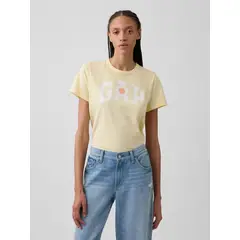 GAP - Polera Mujer Manga Corta Logo Amarillo