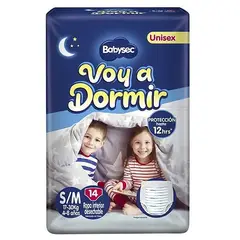 BABYSEC - Pañales Voy a Dormir S/M - 14 Unidades