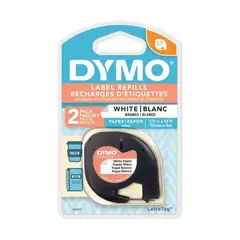 DYMO - Cinta LT de Papel Negro sobre Blanco x2 12mm x 4mt