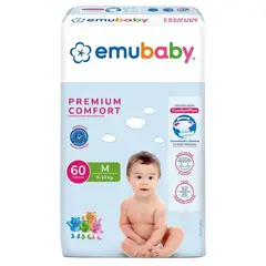 EMUBABY - Pañal Premium Comfort M - 60 Unidades