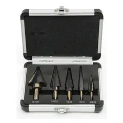 GENERICO - Set X5 Brocas Escalonadas Para Metal Brocas Herramientas BELUG