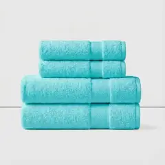 CANNON - Toallas De Baño Juego 4 Unidades 400gr 100% Algodón Color Turquesa