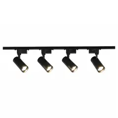 AVC Y VELL MAX - 4 Focos Negros GU10 7W con Riel 1mt Luz Neutra