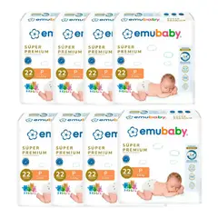 EMUBABY - Pañal Premium Talla P - 176 Unidades
