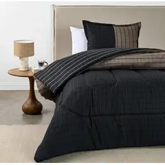 CANNON HOME - Plumón 1,5 Plazas Estampado Gris Calidez Intermedia