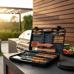 GENERICO - Set parrilleros asado maleta 18 piezas