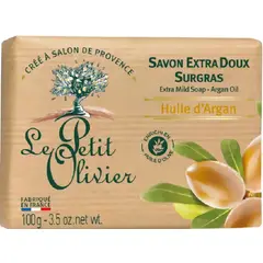 LE PETIT OLIVIER - Jabón extra suave con aceite de argán 100g. Producto Vegano. Pack x 4 unidades